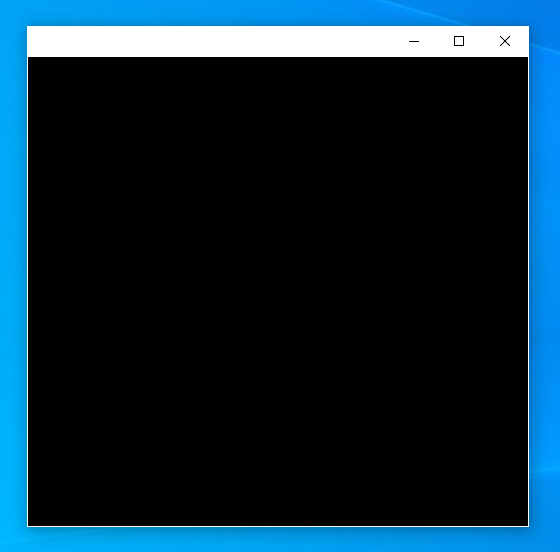 一个有标题栏的窗口,标题栏上没有图标和标题,但是有系统按钮,下面的内容区域是一片黑色,窗口边框是白色的